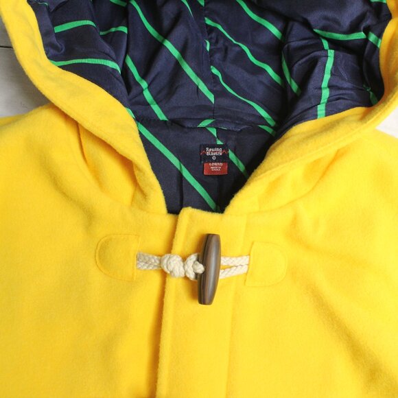 Rowing Girl's Duffle Coat Size L 10-12 Yellow Fleece Toggle Buttons - Picture 5 of 7